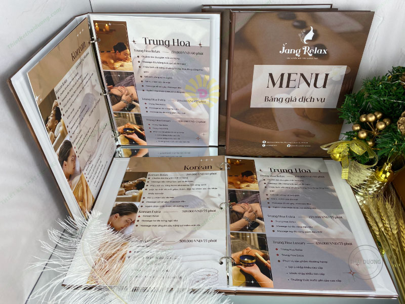 MẪU MENU SPA BÌA CỨNG GÁY CÒNG