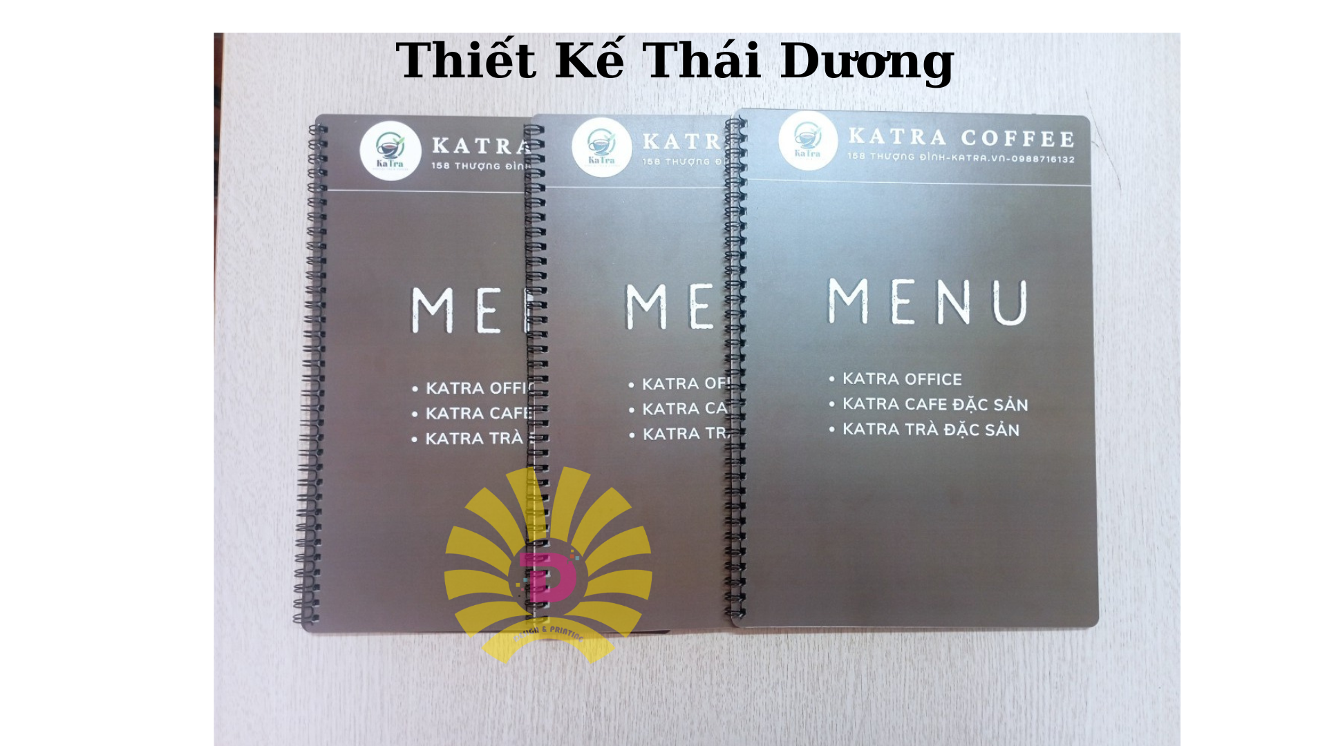 dòng menu giấy nhựa gáy lò xo ( Thiết Kế Thái Dương ) dòng menu giấy nhựa gáy lò xo