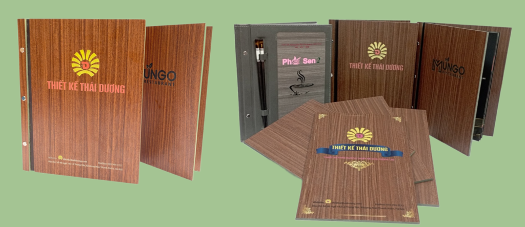 Menu Bìa Gỗ ( Công Ty Thiết Kế Thái Dương)