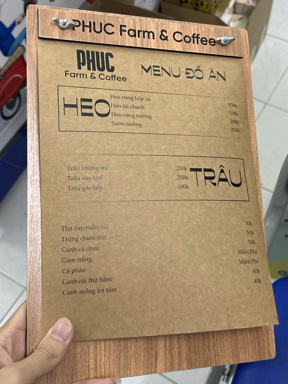 Menu bảng gỗ Menu bảng gỗ