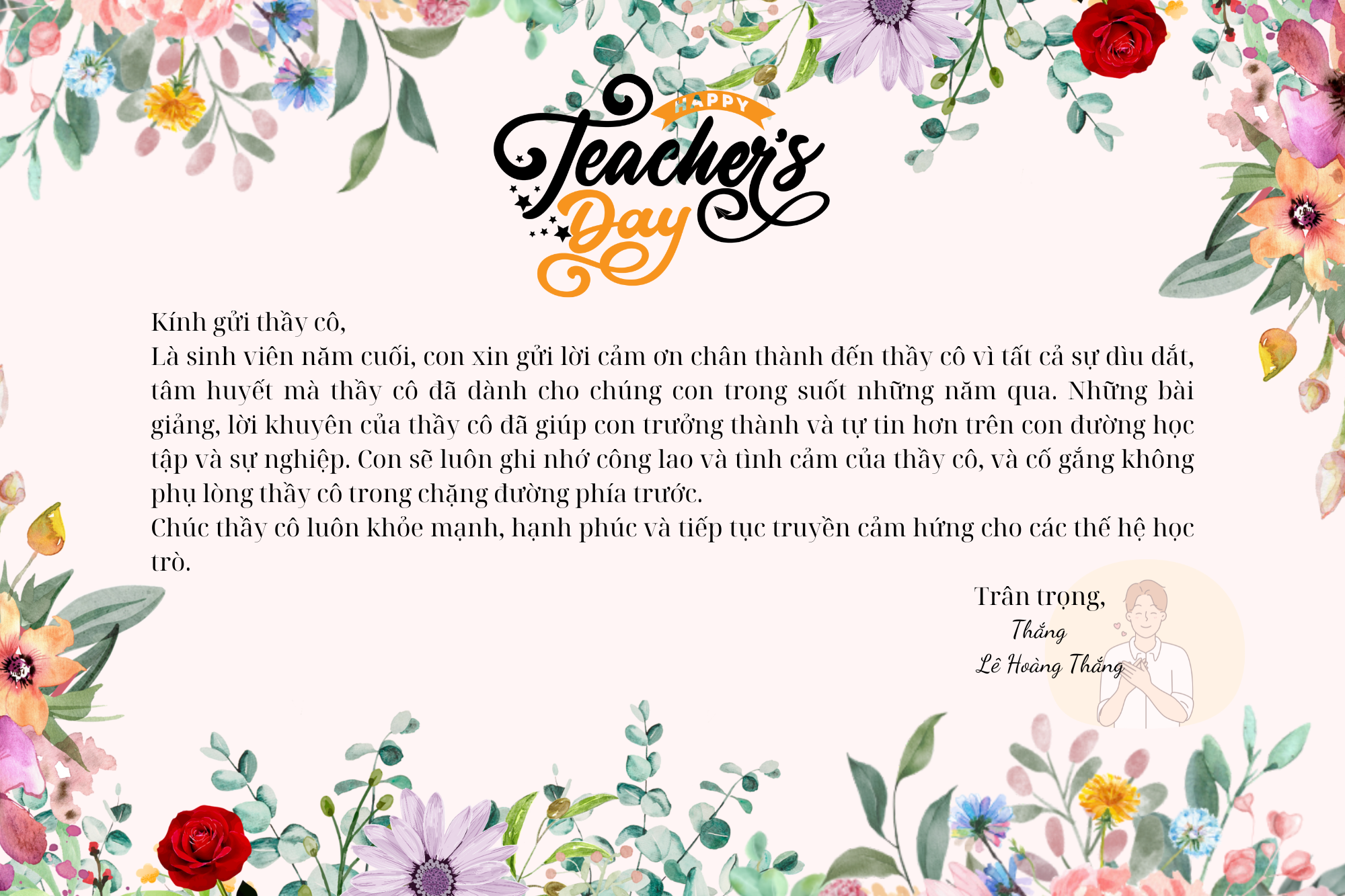 thư của một sinh viên năm cuối gửi đến thầy cô thư của một sinh viên năm cuối gửi đến thầy cô