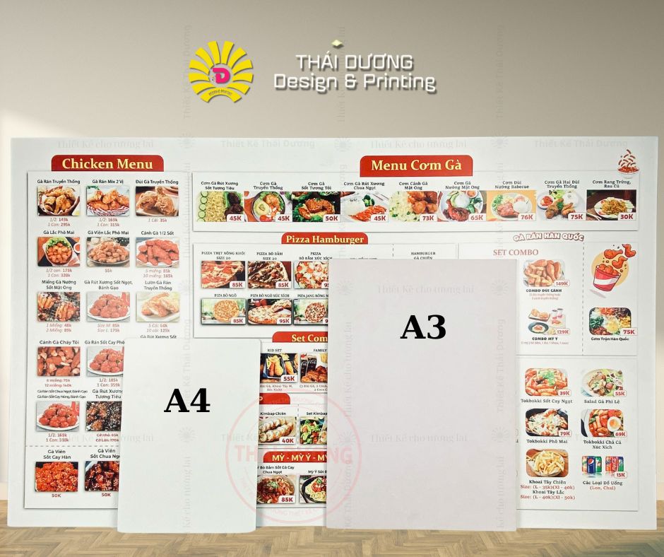 thiết kế menu dạng nhựa, dán tường, để bàn thiết kế menu dạng nhựa, dán tường, để bàn